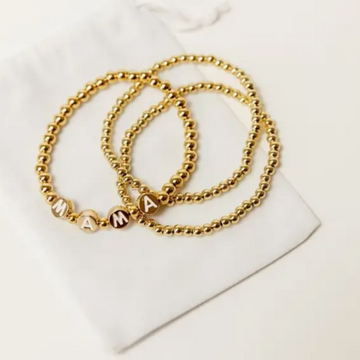 18K Gold Plated MAMA Bracelet Set by Sunflower Motherhood