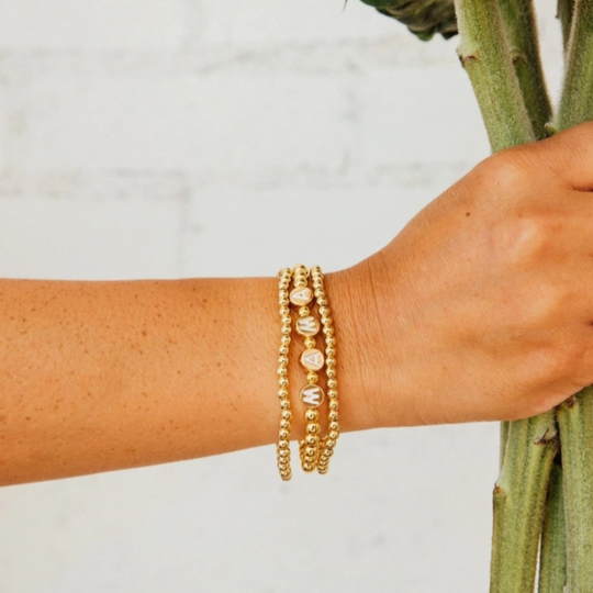 18K Gold Plated MAMA Bracelet Set by Sunflower Motherhood