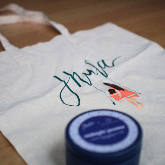 Jhula x Scrumptious Wicks Candle Tin + Reusable Tote Bag Set